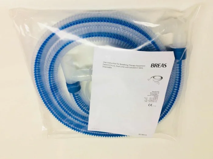 Breas HDM Vivo 50 Medical Ventilator Dual Limp with Exhalation Valve Disposable Patient Circuit
