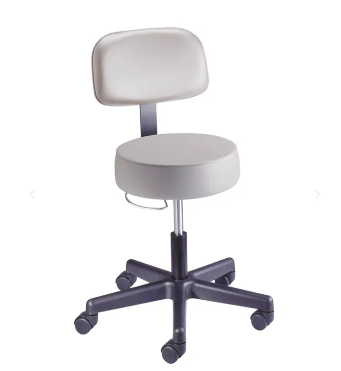 Brewer 22500B Pneumatic Exam Stool with 15′ Wide Seat, Black ABS Plastic Base and Backrest