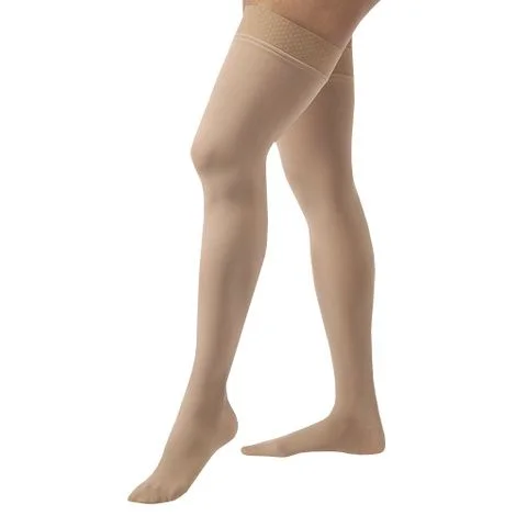 BSN Jobst Medium Opaque Closed Toe Thigh High 20-30mmHg Compression Stockings with Silicone Band
