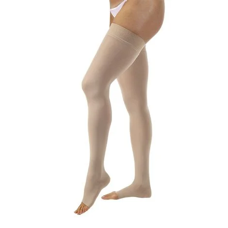BSN Jobst X-Large Opaque Open Toe Thigh High 15-20mmHg Compression Stockings with Silicone Band