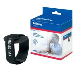 BSN Medical Elbow Support Actimove® EpiSport Medium D-Ring / Hook and Loop Closure Strap Left or Right Forearm 10 to 11 Inch Forearm Circumference Black, 1/EA