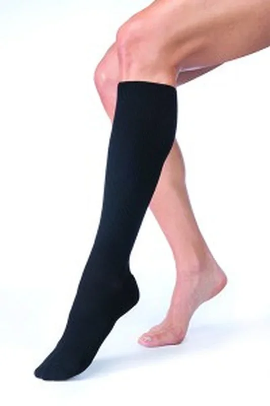 BSN Medical JOBST FarrowHybrid ADI Compression Socks Knee High Size 1 / Medium / Wide Black Closed Toe – 7666417