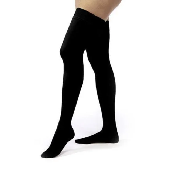 BSN Medical JOBST Opaque Compression Stockings Thigh High Medium Black Open Toe – 115565