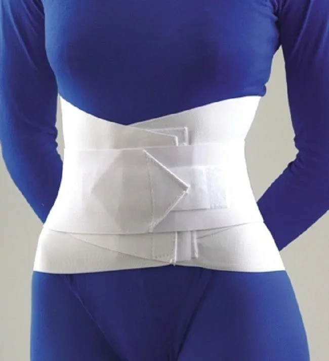 BSN Medical Lumbar Sacral Support With Overlapping Abdominal Belt, 10″ High – White