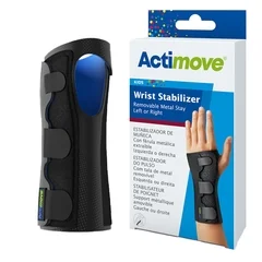 BSN Medical Wrist Brace Actimove® Stabilizer Low Profile Aluminum Alloy / Elastane / Polyamid / Polyester / Polyurethan / Polyvinylchloride Left or Right Hand Black Child Size, 1/EA
