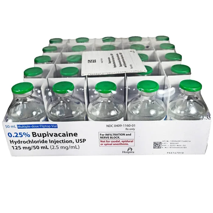 Bupivacaine 0.25% Injection Multiple Dose 50 mL Vials 25/tray (Rx)