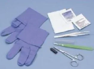 Busse Hospital Disposables Sharp Debridement Tray One Tray, One Pair Nitrile Gloves, One Alcohol Prep Pad, One PVP Prep Pad, One 4 X 4 Inch Gauze Sponge, One Iris Scissors, One Scalpel, #15 blade, One Metal Insert Forceps – 744