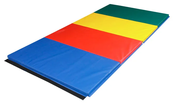 CanDo Accordion Mat – 2″ PU Foam with Cover – 6′ x 12′ – Rainbow Colors – 38-0024