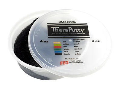 CanDo Antimicrobial Theraputty Exercise Material – 4 oz – Black – X-firm – 10-2625