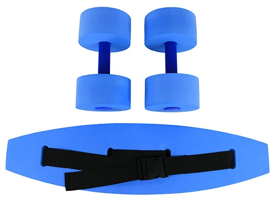 CanDo aquatic exercise kit, (jogger belt, hand bars) medium, blue – 20-4211B