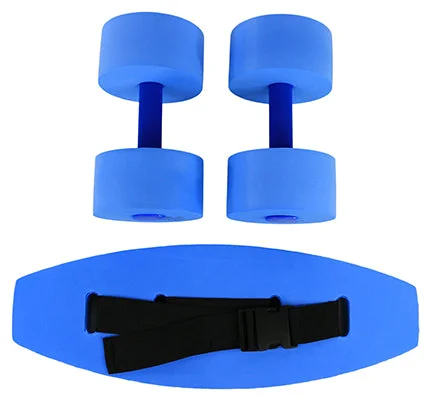 CanDo aquatic exercise kit, (jogger belt, hand bars) small, blue – 20-4210B