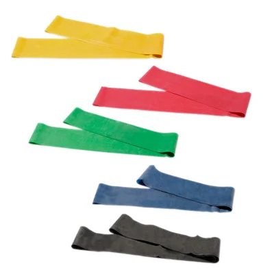 CanDo Band Exercise Loop – 5-piece set (30″), (1 each: yellow, red, green, blue, black) – 10-5299
