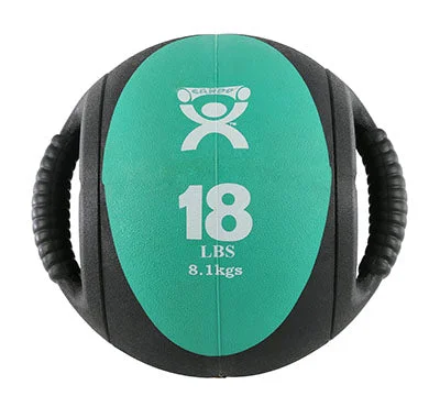 CanDo, Dual-Handle Medicine Ball, 9″ Diameter, Green, 18 lb. – 10-3182