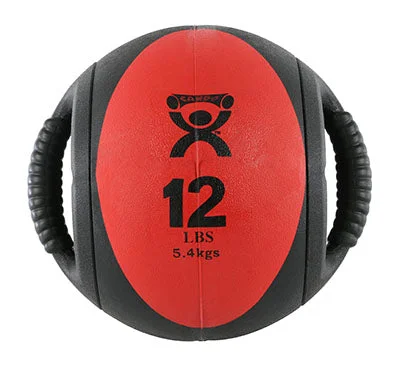 CanDo, Dual-Handle Medicine Ball, 9″ Diameter, Red, 12 lb. – 10-3181
