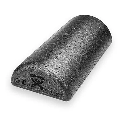 CanDo Foam Roller – Black Composite – Extra Firm – 6″ x 12″ – Half-Round – 30-2291