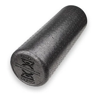 CanDo Foam Roller – Black Composite – Extra Firm – 6″ x 18″ – Round – 30-2282