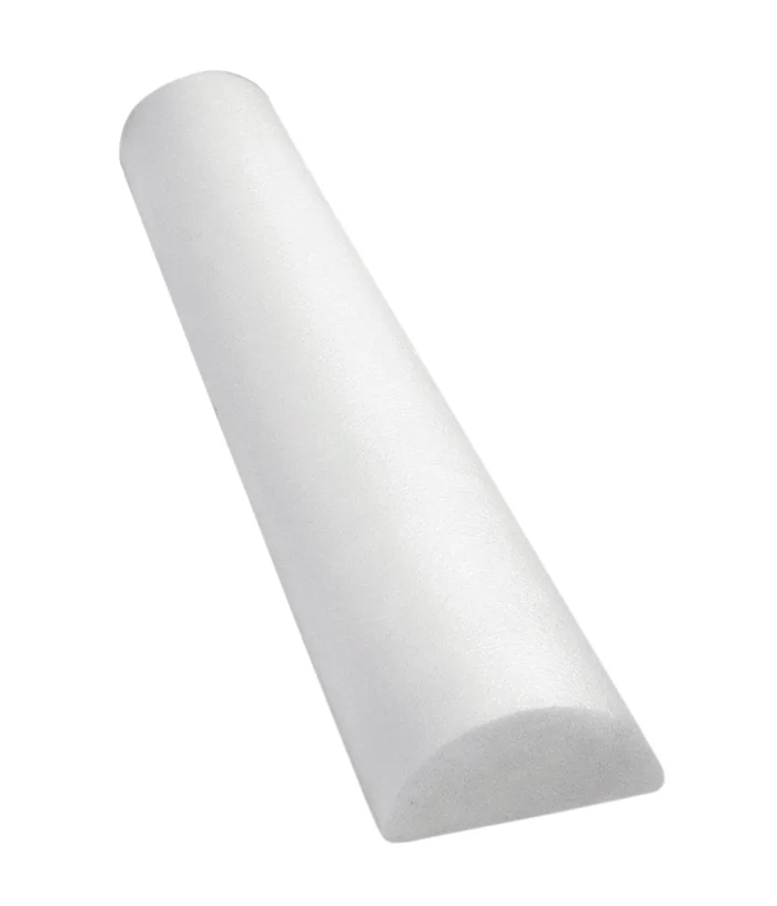 CanDo Foam Roller – Full-Skin – White PE foam – 6″ x 12″ – Half-Round