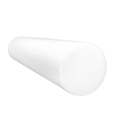 CanDo Foam Roller – White PE foam – 6″ x 30″ – Round – 30-2140