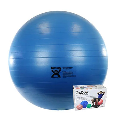 CanDo Inflatable Exercise Ball – ABS Extra Thick – Blue – 34″ (85 cm), Retail Box – 30-1855B