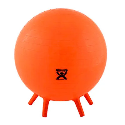 CanDo Inflatable Exercise Ball – with Stability Feet – Orange – 22″ (55 cm) – 30-1892