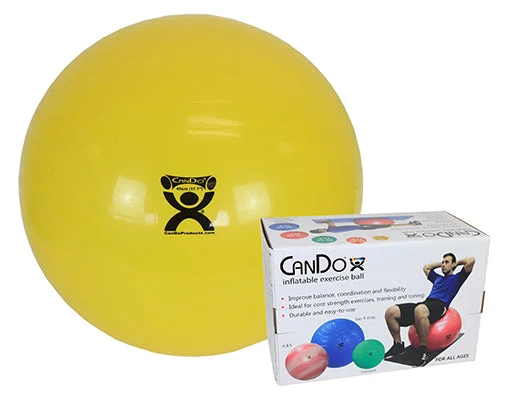 CanDo Inflatable Exercise Ball – Yellow – 18″ (45 cm), Retail Box – 30-1801B