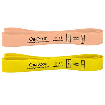 CanDo Intensity Loop, Set of 2: Tan (XX-Light), 5 – 10 lb and Yellow (X-Light), 15 – 25 lb – 10-6640
