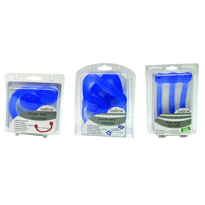 CanDo Jelly Expander Single, Double and Triple Exerciser Kit – blue – heavy