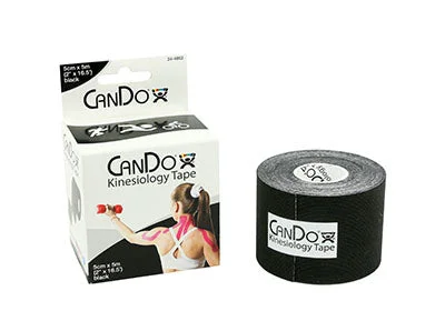 CanDo Kinesiology Tape, 2″ x 16.5 ft, Black, 1 Roll – 24-4852