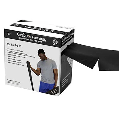 CanDo Latex Free Exercise Band – 100 yard Perf 100 roll – Black – x-heavy – 10-5695