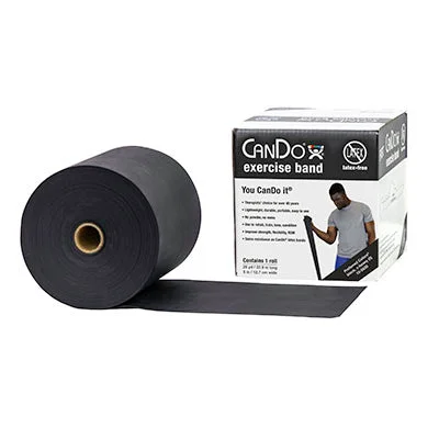 CanDo Latex Free Exercise Band – 25 yard roll – Black – x-heavy – 10-5635