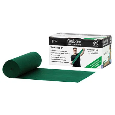CanDo Latex Free Exercise Band – 6 yard roll – Green – medium – 10-5613