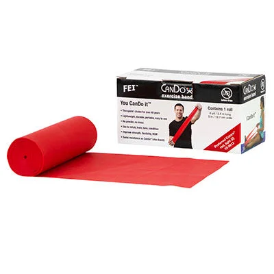 CanDo Latex Free Exercise Band – 6 yard roll – Red – light – 10-5612
