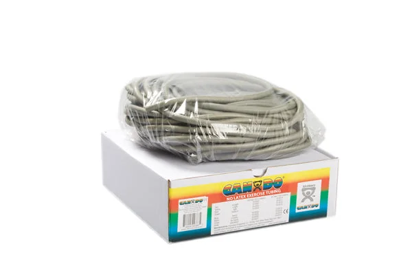 CanDo Latex Free Exercise Tubing – 100′ dispenser roll – Silver – xx-heavy – 10-5726