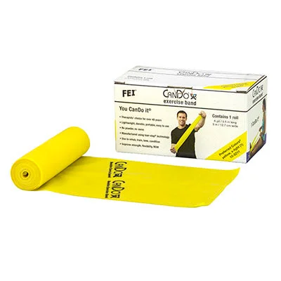 CanDo Low Powder Exercise Band – 6 yard roll – Yellow – x-light – 10-5211
