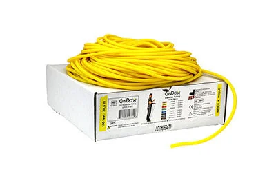 CanDo Low Powder Exercise Tubing – 100′ dispenser roll – Yellow – x-light – 10-5521