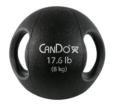 CanDo, Molded Dual Handle Medicine Ball, Black, 17.6 lb. (8 kg) – 10-3286