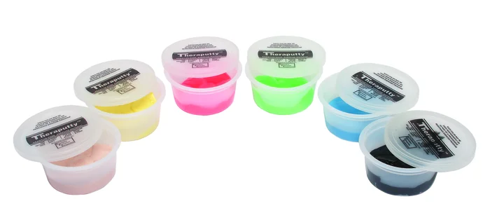 CanDo Theraputty Exercise Material – 3 oz – 6-piece set (tan-black)