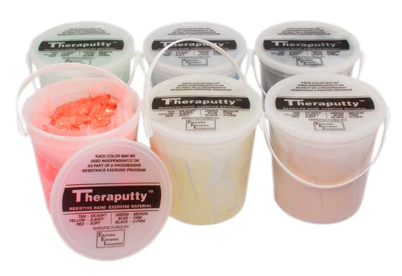 CanDo Theraputty Exercise Material – 5 lb – 6-piece set (tan-black) – 10-1485
