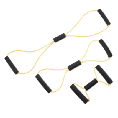 CanDo Tubing BowTie Exerciser – 3-piece set (14″, 22″, 30″), yellow – 10-5831
