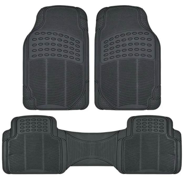 Car Floor Mats for Auto All Weather Rubber Liners Heavy Duty Fit Black 3pc Pack