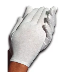 Cara Inc Infection Control Glove Cara Medium Cotton White 8-1/2 Inch Hemmed Cuff NonSterile - Image 2