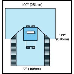 Cardinal Health Abdominal Drape Transverse Laparotomy Drape 100 W X 77 W X 122 L Inch Sterile, 1/EA