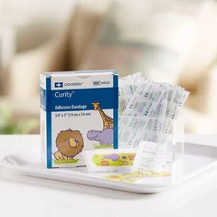 Cardinal Health Adhesive Strip Curity 3/4 X 3 Inch Plastic Rectangle Kid Design (Zoo Animals) Sterile, 1/BX - Image 3