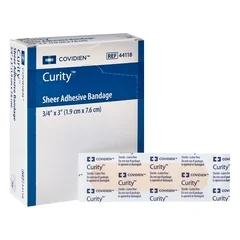 Cardinal Health Adhesive Strip Curity .75 x 3 Plastic Rectangle Tan, 3600 EA/CS