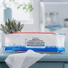 Cardinal Health Flushable Rinse-Free Personal Wipe Cardinal Health Wings Soft Pack Unscented 44 Count, 528 EA/CS - Image 2