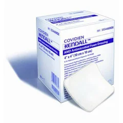 Cardinal Health Impregnated Foam Dressing Kendall AMD 4 x 8″ Hydrophilic Polyurethane Foam Polyhexamethylene Biguanide (PHMB) Sterile, 50 EA/CS