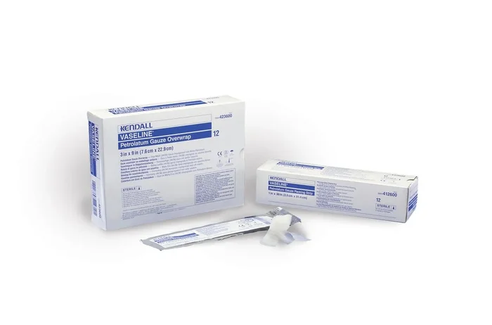 Cardinal Health Overwrap Vaseline Petrolatum Gauze in Foil Peel Pack