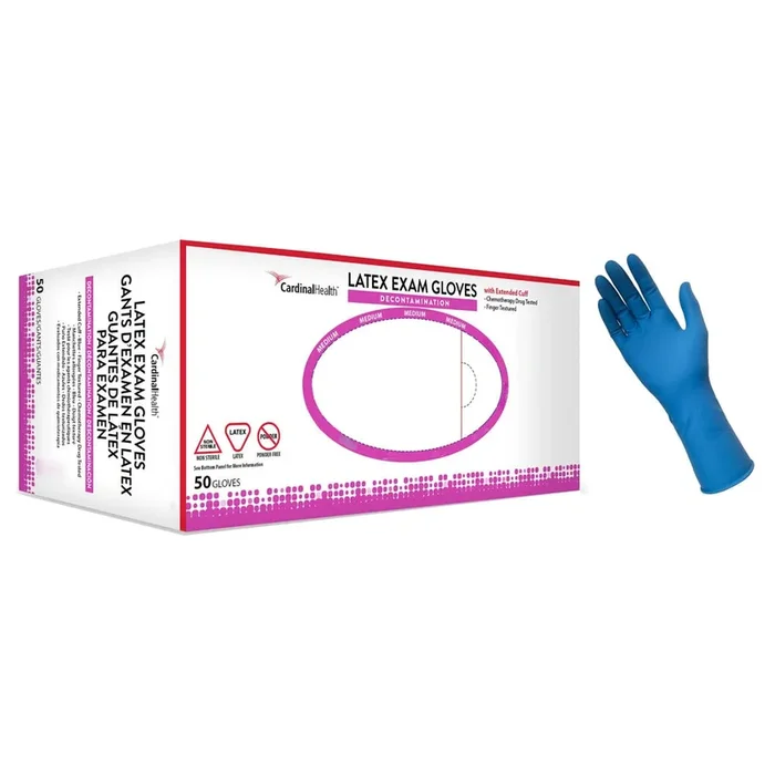 Cardinal Health™ Decontamination Glove, Powder-Free, 18mil Thick, XL, Blue