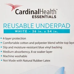 Cardinal Health Underpad ReliaMed 36 x 54 Reusable Polyester / Rayon Moderate Absorbency, 10 EA/CS - Image 3
