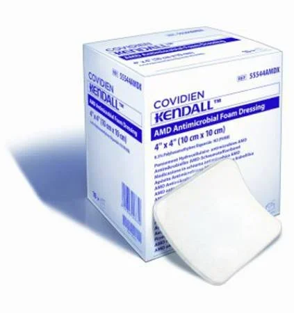 Cardinal Kendall AMD Impregnated Foam Dressing 6 X 6 Inch Hydrophilic Polyurethane Foam Polyhexamethylene Biguanide (PHMB) Sterile – 55566AMD